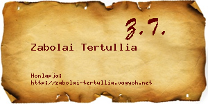 Zabolai Tertullia névjegykártya